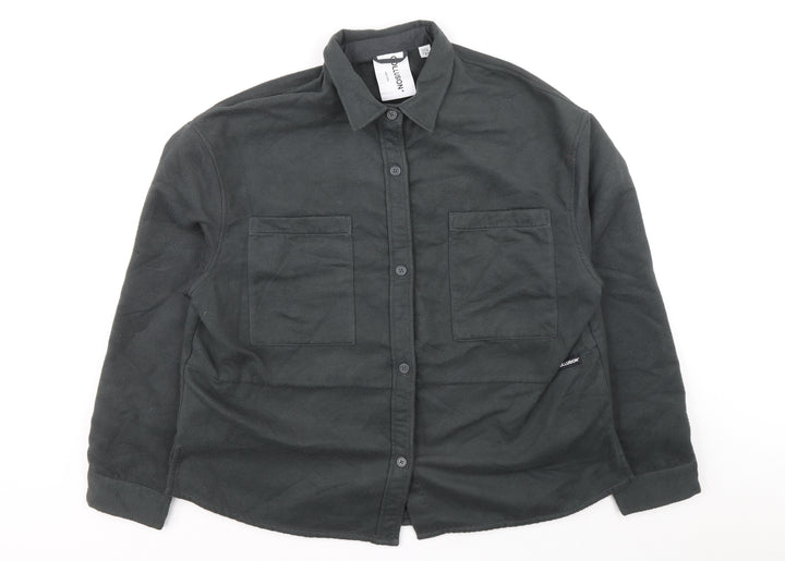 COLLUSION Womens Grey Jacket Size 8 Button
