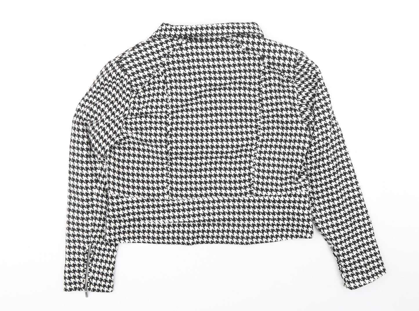 kaladescope Womens White Geometric Jacket Size 18 Zip