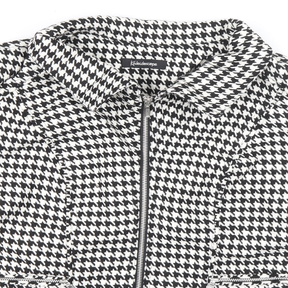 kaladescope Womens White Geometric Jacket Size 18 Zip