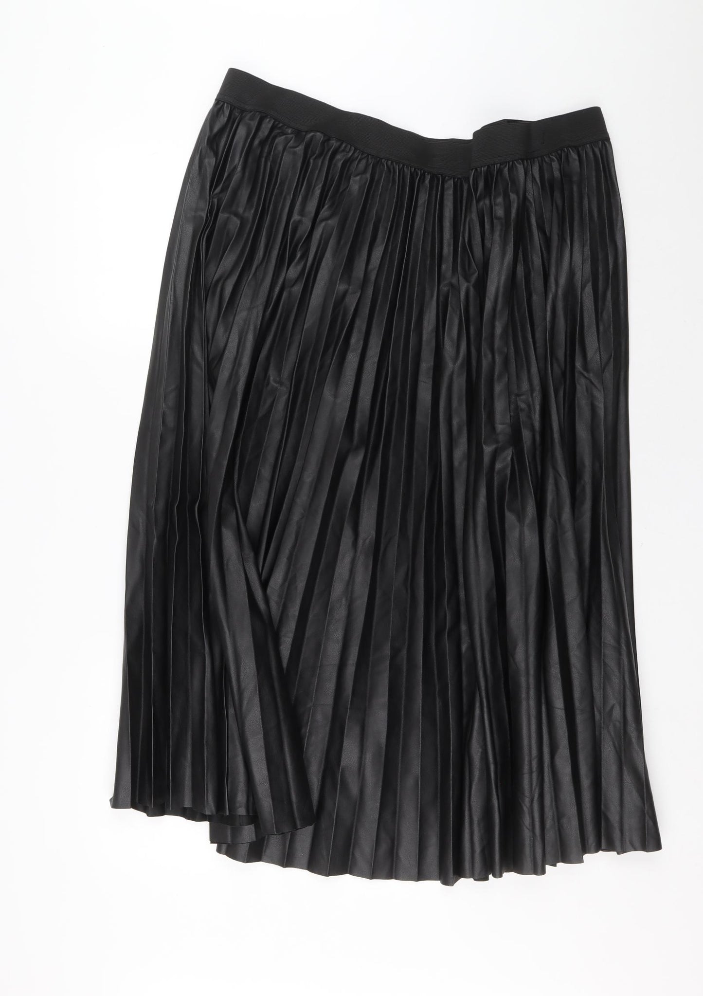 Marks and Spencer Womens Black Polyethylene Pleated Skirt Size 22
