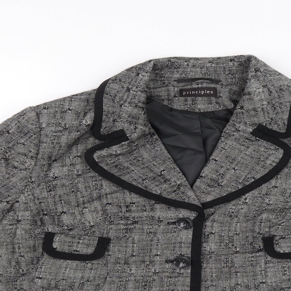 Principles Womens Grey Jacket Blazer Size 18 Button