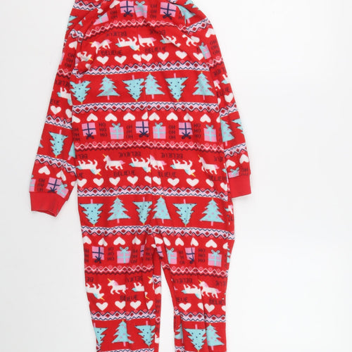 George Girls Red Geometric 100% Polyester Top One Piece Size 6-7 Years Zip - Christmas