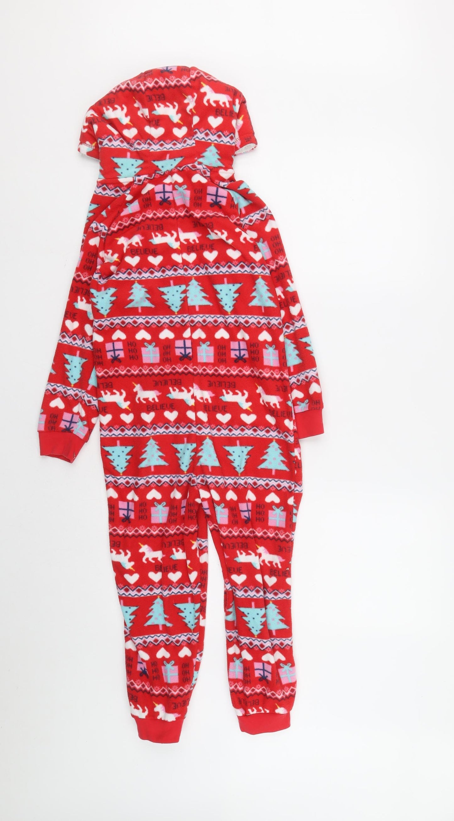 George Girls Red Geometric 100% Polyester Top One Piece Size 6-7 Years Zip - Christmas