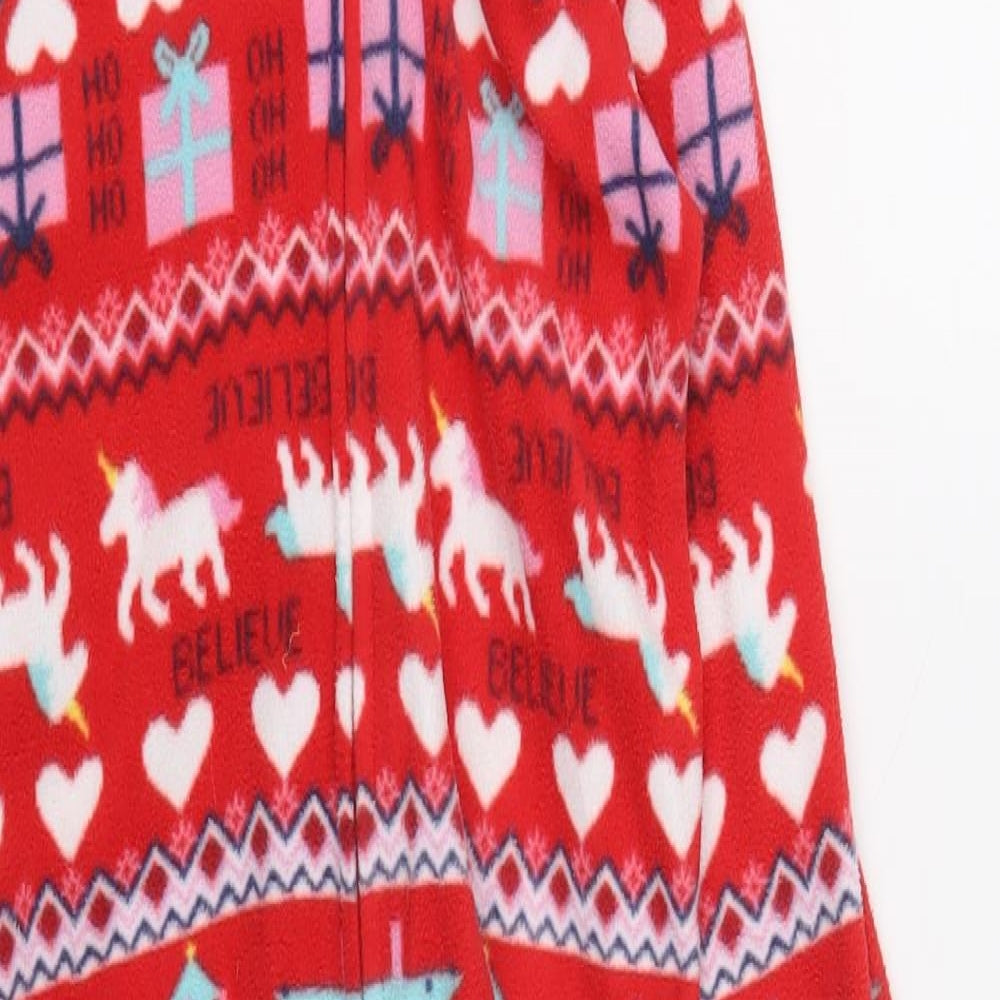 George Girls Red Geometric 100% Polyester Top One Piece Size 6-7 Years Zip - Christmas