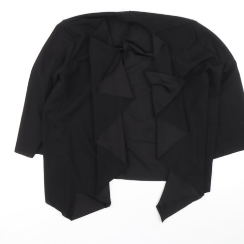 SHIEN Womens Black V-Neck Polyester Cardigan Jumper Size 14