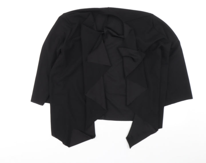 SHIEN Womens Black V-Neck Polyester Cardigan Jumper Size 14