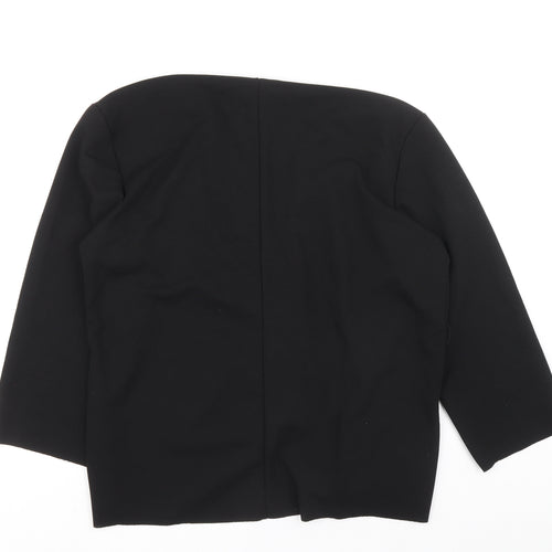 SHIEN Womens Black V-Neck Polyester Cardigan Jumper Size 14
