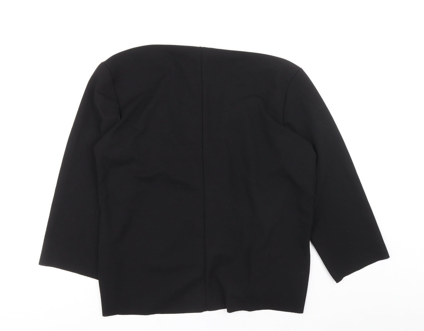 SHIEN Womens Black V-Neck Polyester Cardigan Jumper Size 14