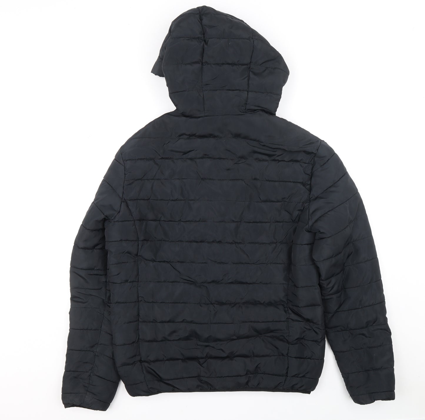 JACK & JONES Mens Black Puffer Jacket Coat Size M Zip