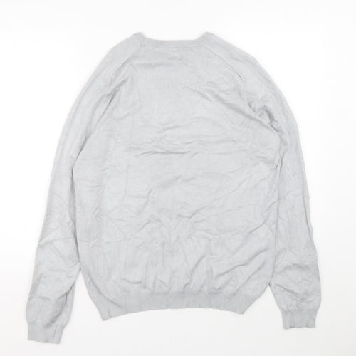 River Island Womens Grey Crew Neck Viscose Pullover Jumper Size M - Bee