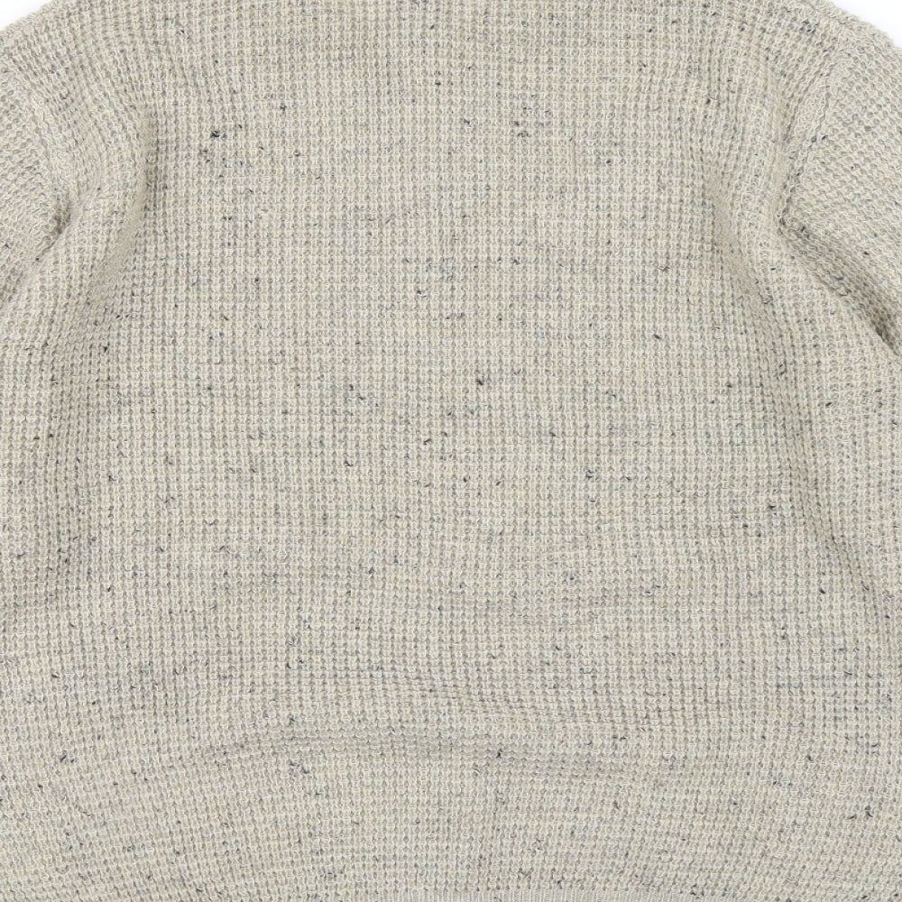 Cedar Wood State Mens Beige Crew Neck Acrylic Pullover Jumper Size L