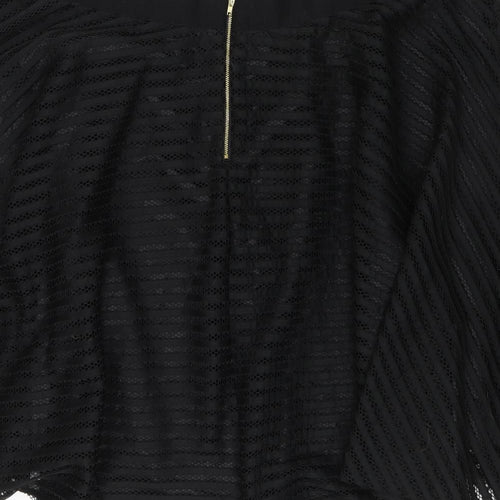 New Look Womens Black Polyester A-Line Skirt Size 32 Zip