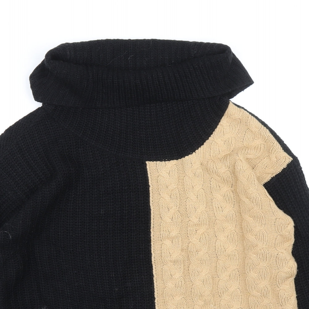 Preworn Womens Black Roll Neck Acrylic Pullover Jumper Size M