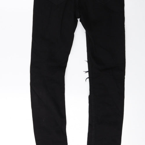 A2Z 4 Kids Girls Black Cotton Skinny Jeans Size 13 Years Regular Zip - Distressed Denim