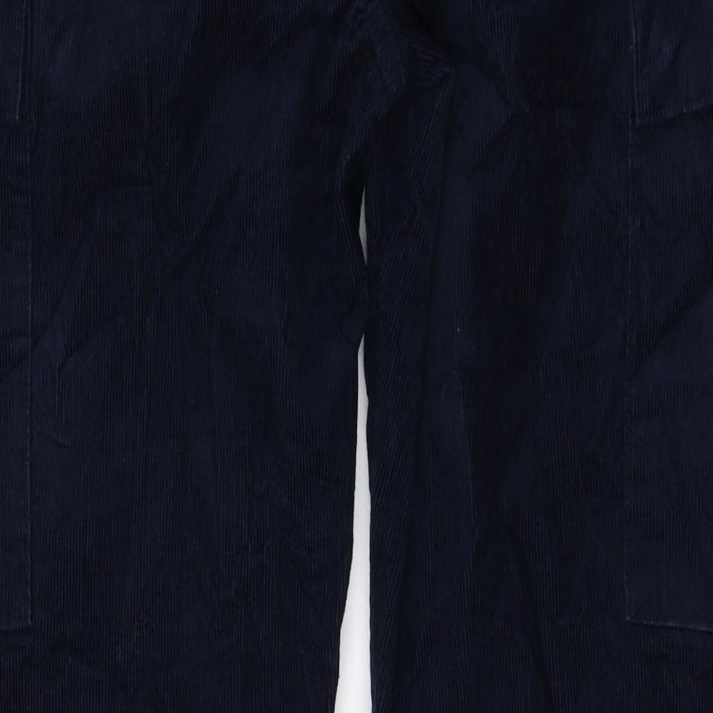 Marks and Spencer Mens Blue Cotton Cargo Trousers Size 30 L33 in Regular Zip
