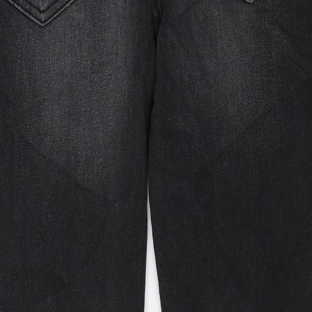 Marks and Spencer Girls Black Cotton Skinny Jeans Size 12-13 Years Regular Zip