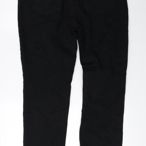 Basic Editions Womens Black Cotton Tapered Jeans Size 8 L28 in Regular Zip