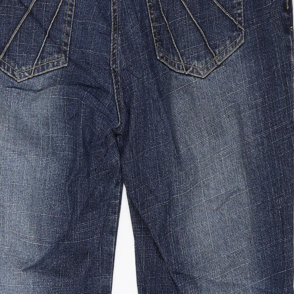 John Rocha Womens Blue Cotton Cropped Jeans Size 14 L23 in Regular Zip