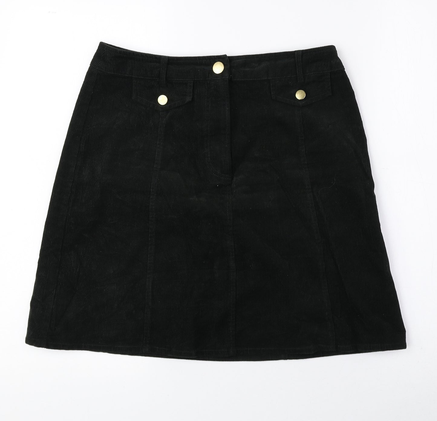 Oasis Womens Green Cotton A-Line Skirt Size 10 Zip