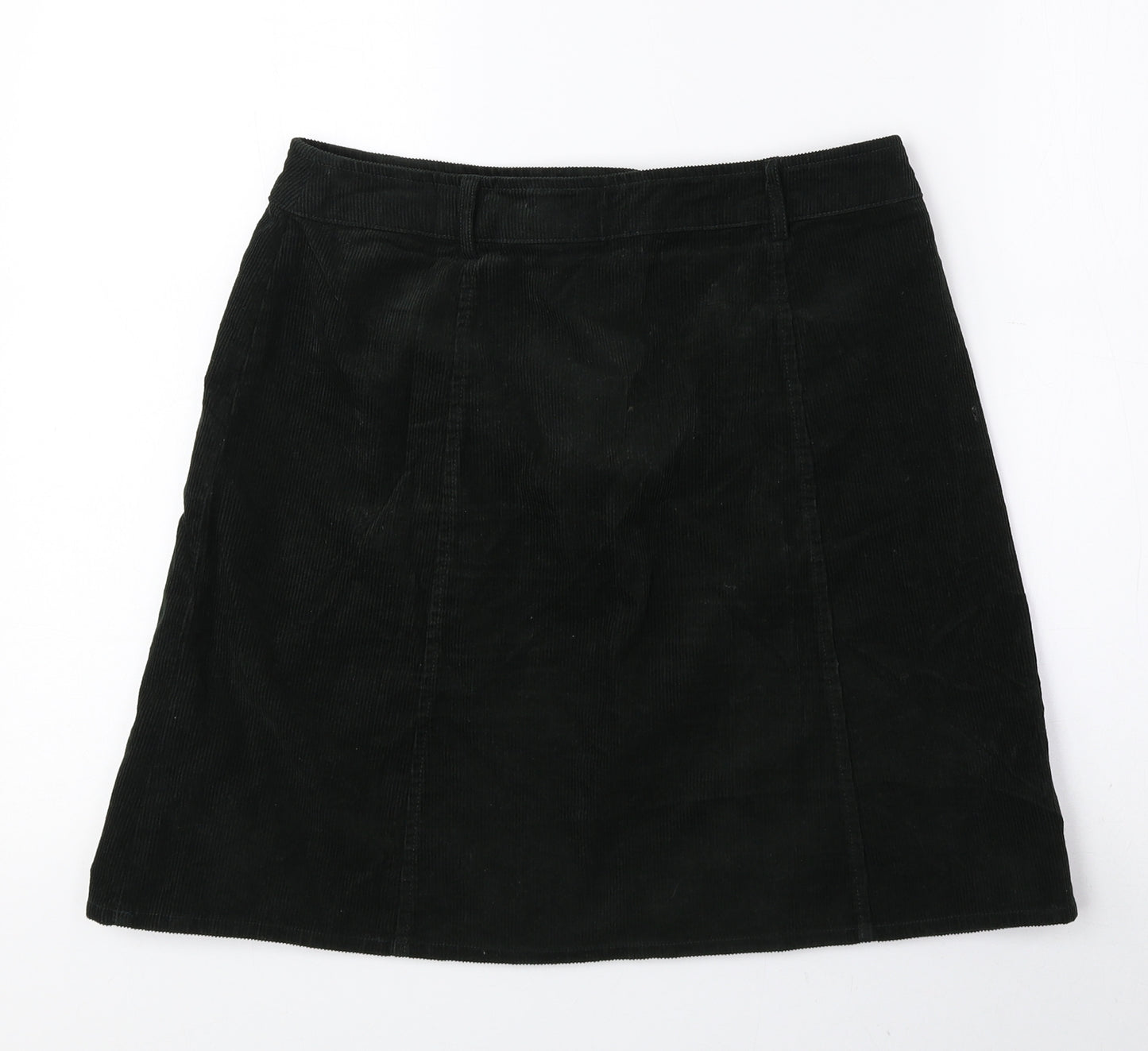 Oasis Womens Green Cotton A-Line Skirt Size 10 Zip
