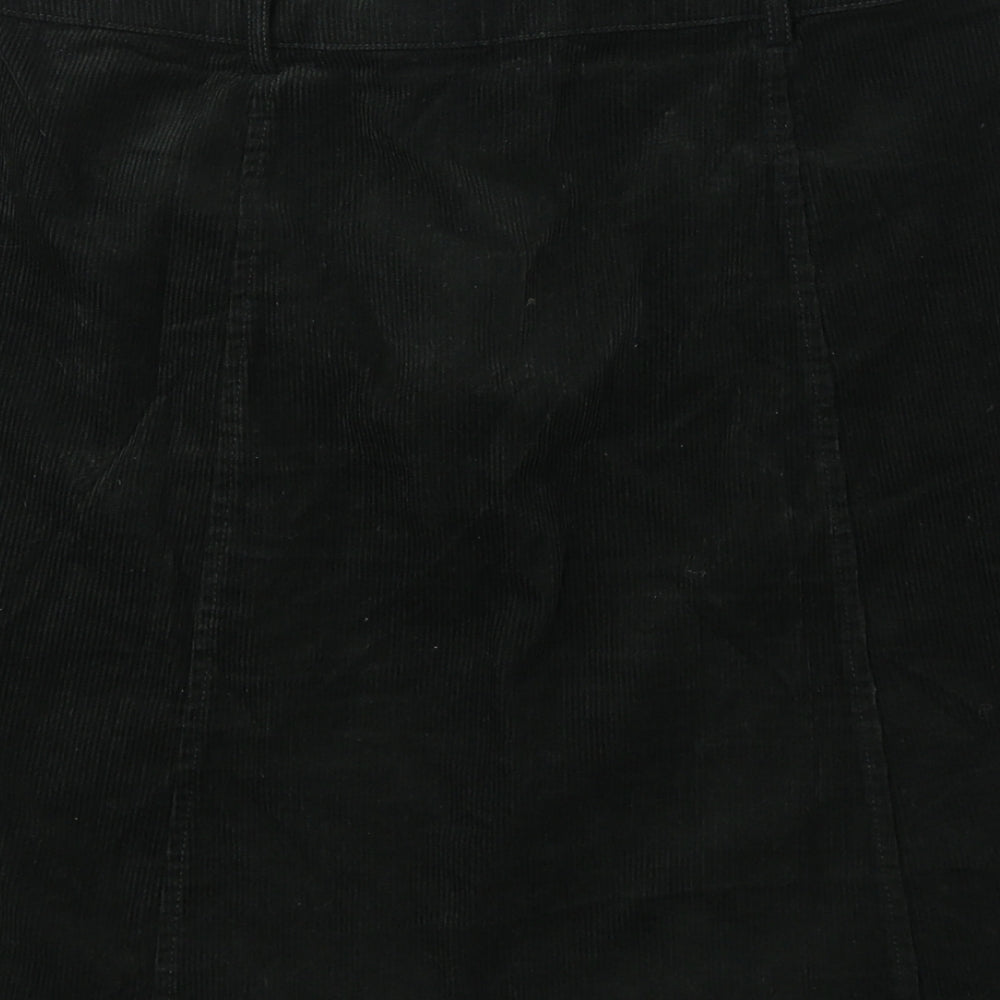 Oasis Womens Green Cotton A-Line Skirt Size 10 Zip