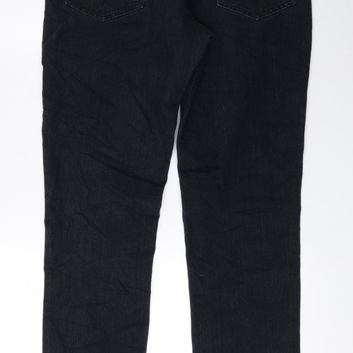 LEXI Womens Black Cotton Straight Jeans Size 10 L30.5 in Regular Zip