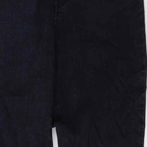 LEXI Womens Black Cotton Straight Jeans Size 10 L30.5 in Regular Zip