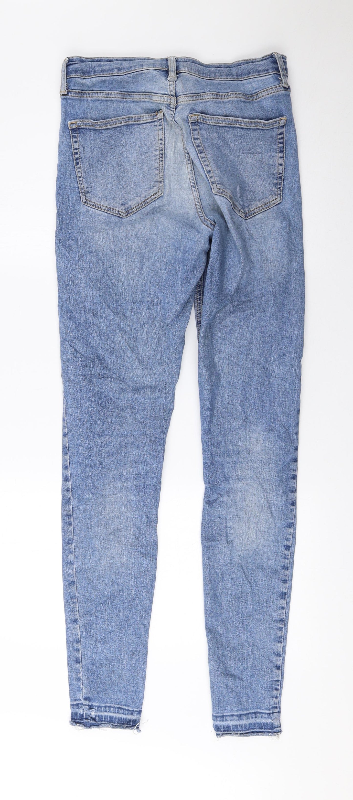 Topshop Womens Blue Cotton Skinny Jeans Size 28 in L29 in Regular Zip