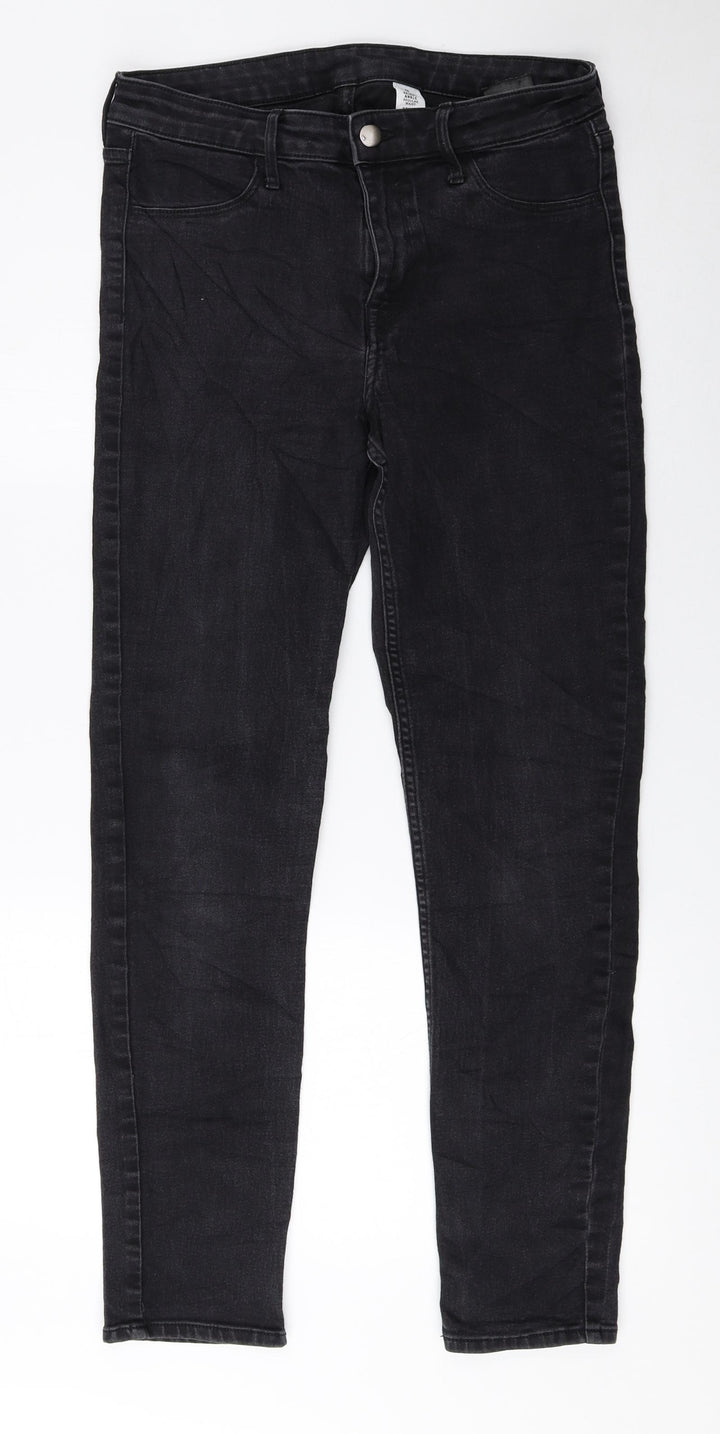 H&M Womens Black Cotton Skinny Jeans Size 30 in L26 in Regular Zip