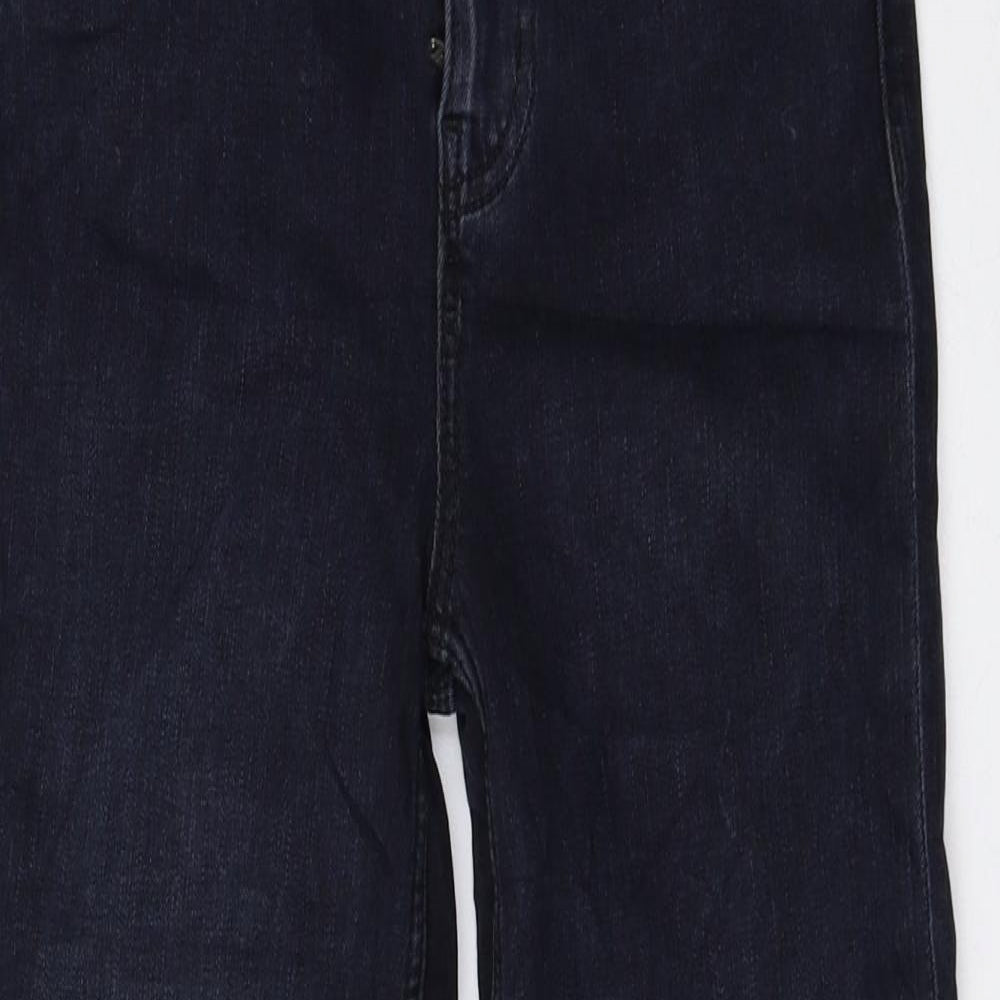 Marks and Spencer Womens Blue Cotton Straight Jeans Size 6 L23 in Regular Zip