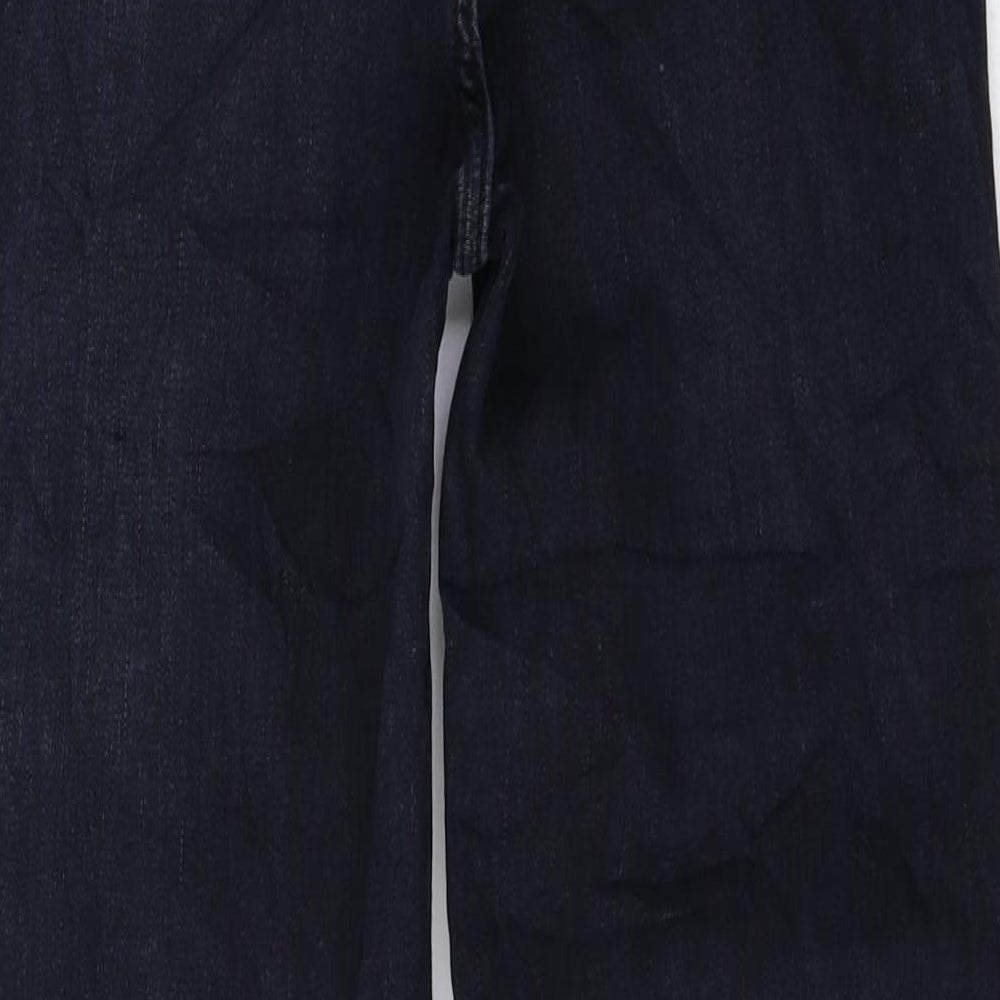 Marks and Spencer Womens Blue Cotton Straight Jeans Size 6 L23 in Regular Zip