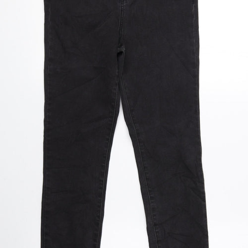 Power World Womens Black Cotton Skinny Jeans Size 10 L26 in Regular Zip
