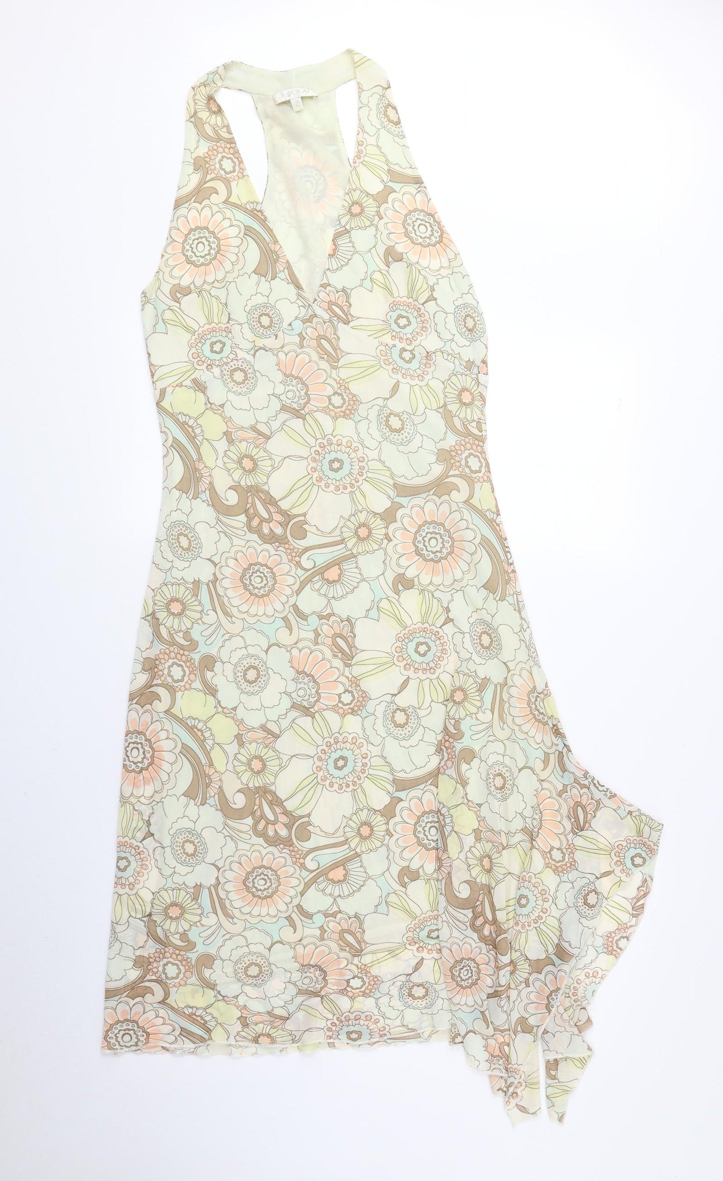 Kookai Womens Multicoloured Floral Polyester A-Line Size 12 V-Neck Pullover