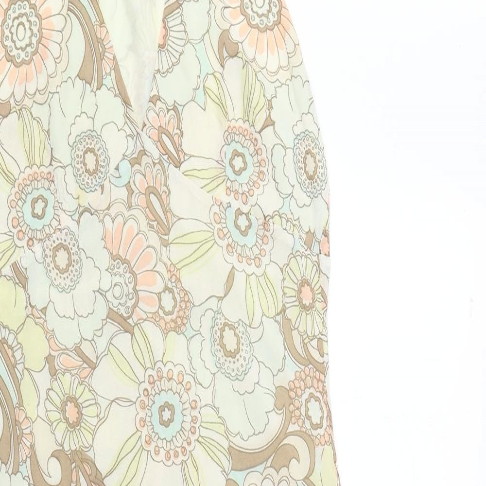 Kookai Womens Multicoloured Floral Polyester A-Line Size 12 V-Neck Pullover