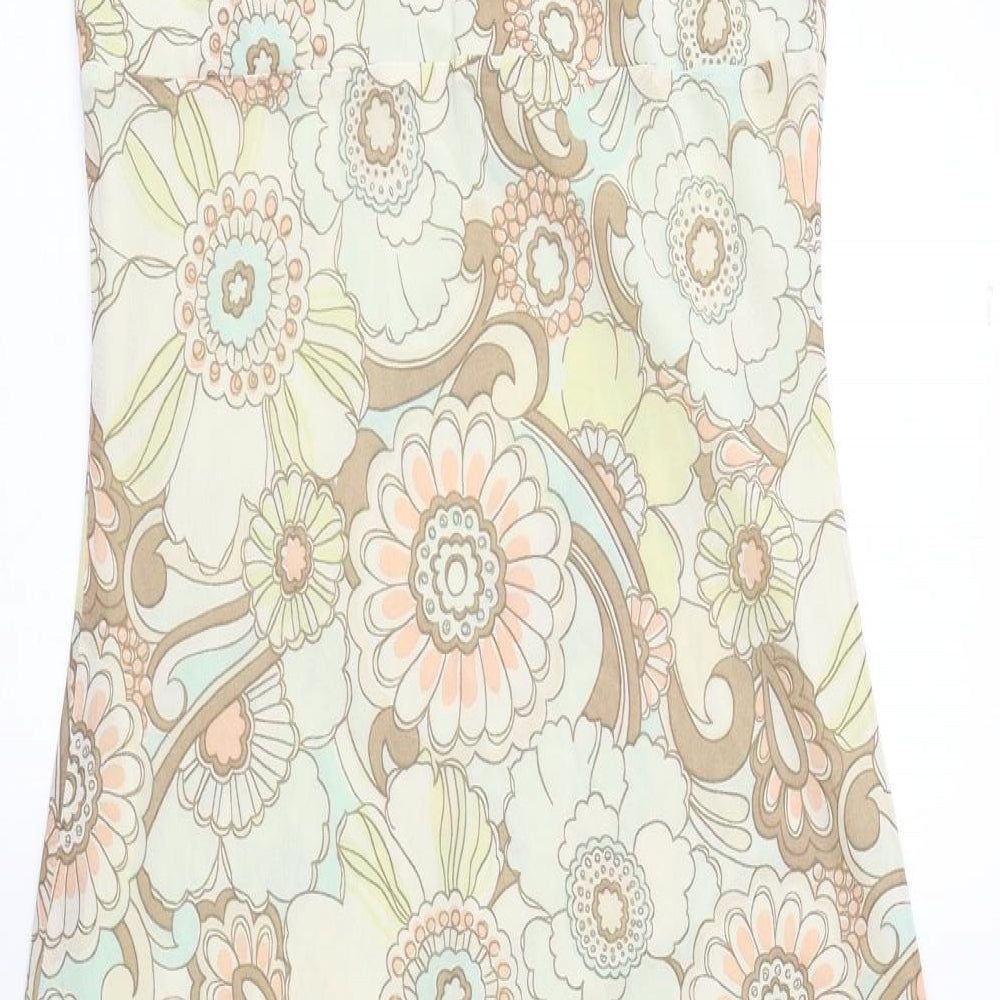 Kookai Womens Multicoloured Floral Polyester A-Line Size 12 V-Neck Pullover