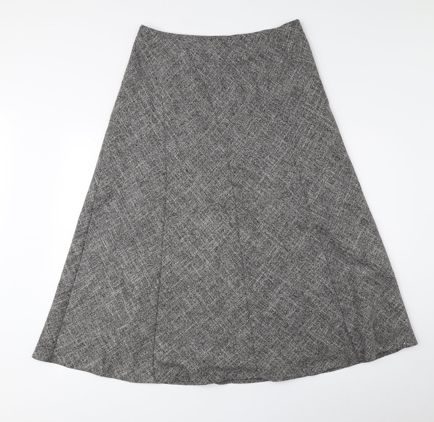 Marks and Spencer Womens Grey Polyester A-Line Skirt Size 12