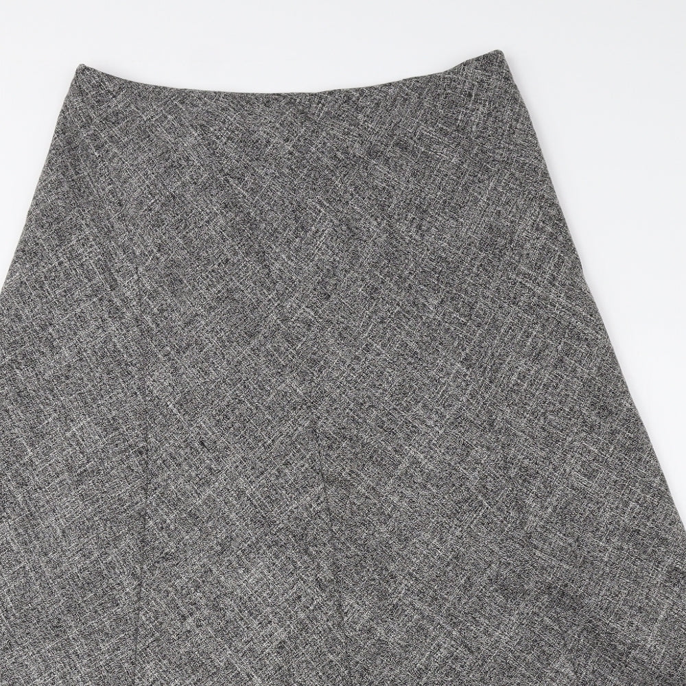 Marks and Spencer Womens Grey Polyester A-Line Skirt Size 12