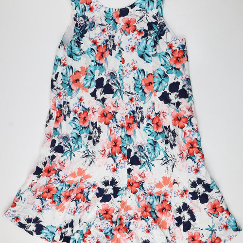 Julipa Womens Multicoloured Floral Polyester A-Line Size 26 V-Neck Zip