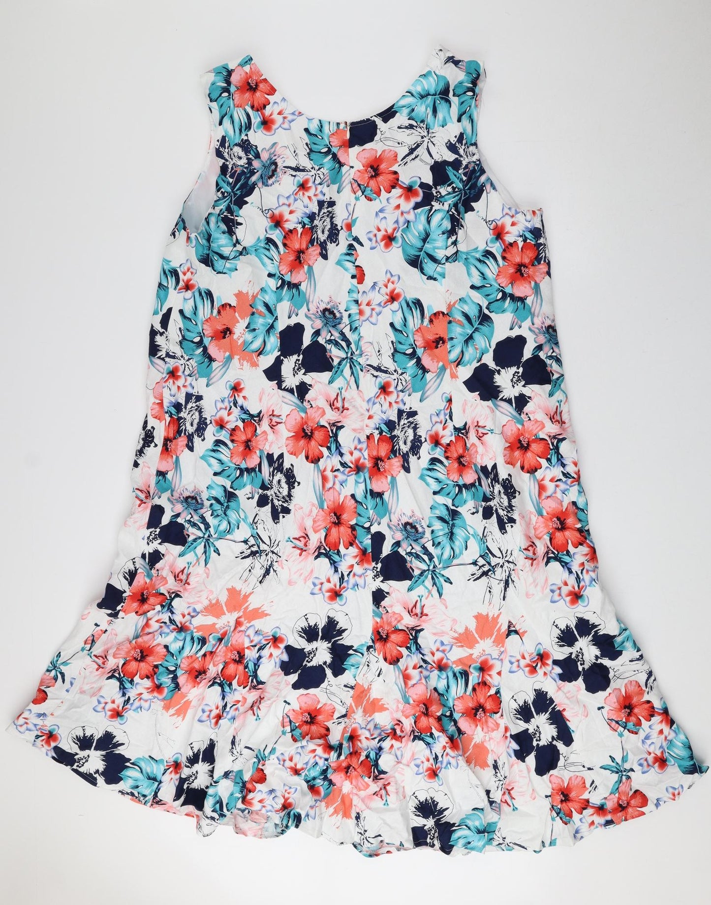 Julipa Womens Multicoloured Floral Polyester A-Line Size 26 V-Neck Zip