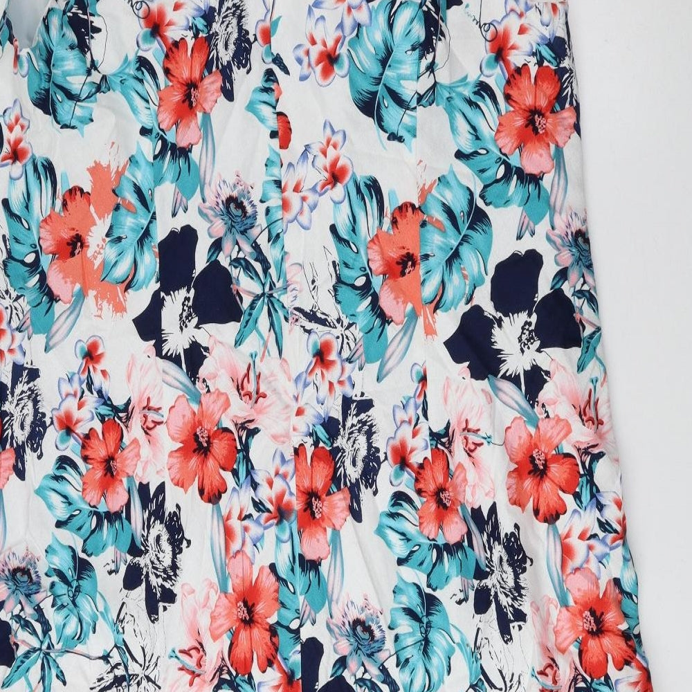 Julipa Womens Multicoloured Floral Polyester A-Line Size 26 V-Neck Zip
