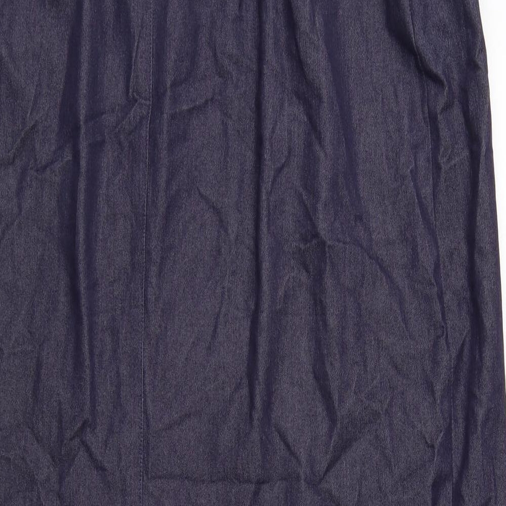 Racing Green Womens Blue Cotton Straight & Pencil Skirt Size 14 Zip