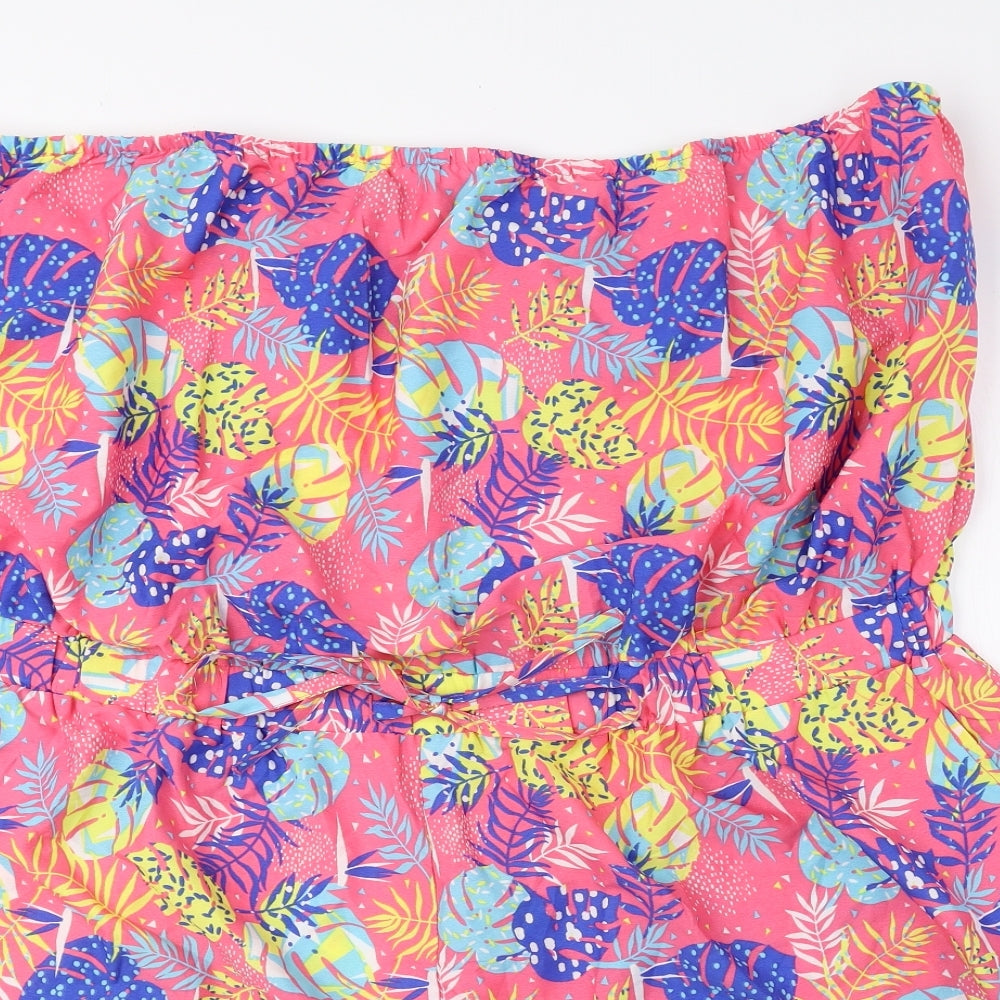 BE YOU Womens Multicoloured Floral Polyester Playsuit One-Piece Size 24 Tie