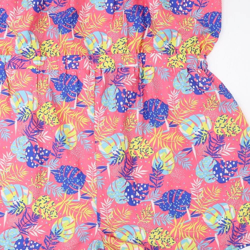 BE YOU Womens Multicoloured Floral Polyester Playsuit One-Piece Size 24 Tie