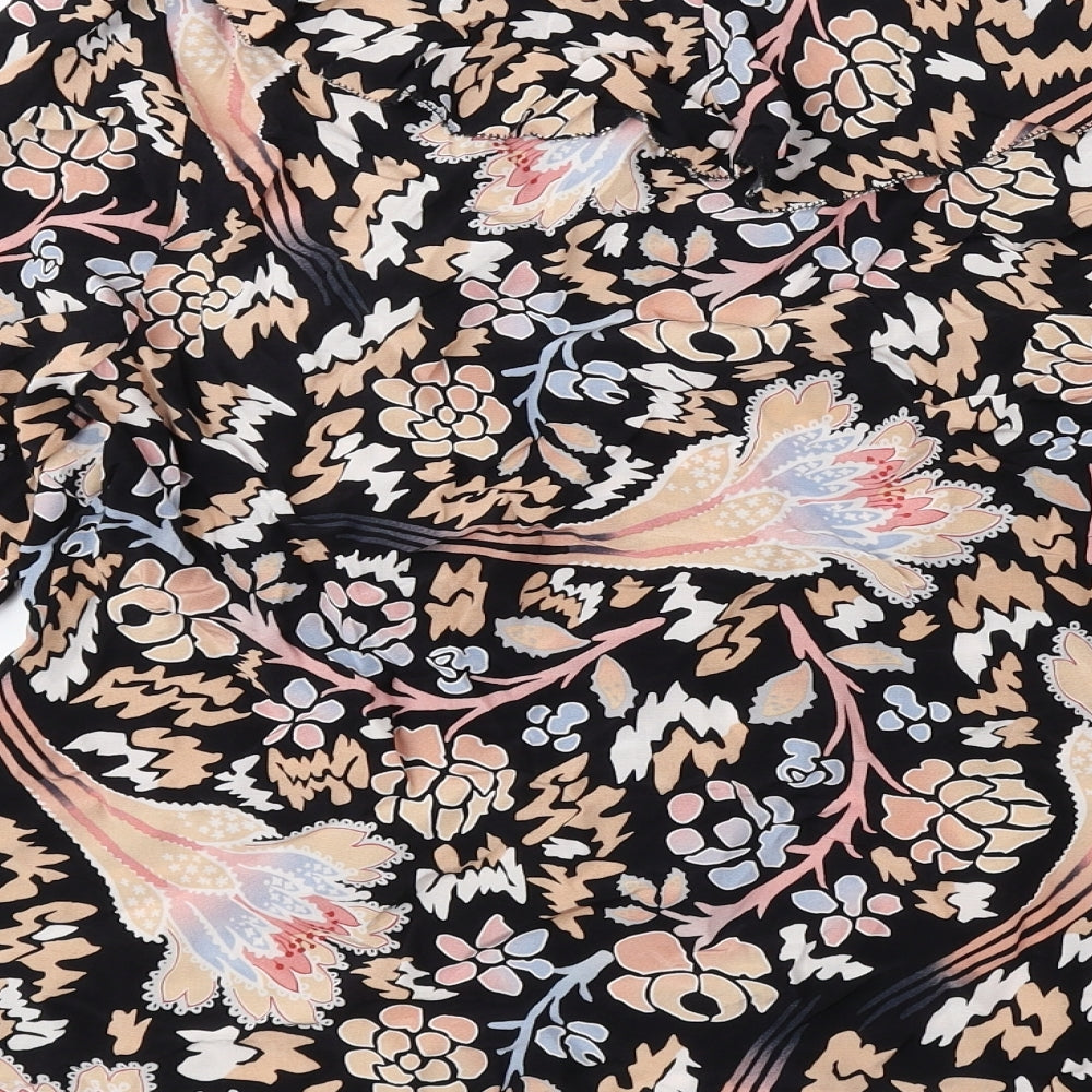 ALICE by Temperley Womens Multicoloured Floral Viscose Basic Blouse Size 10 V-Neck - Flared Sleeves
