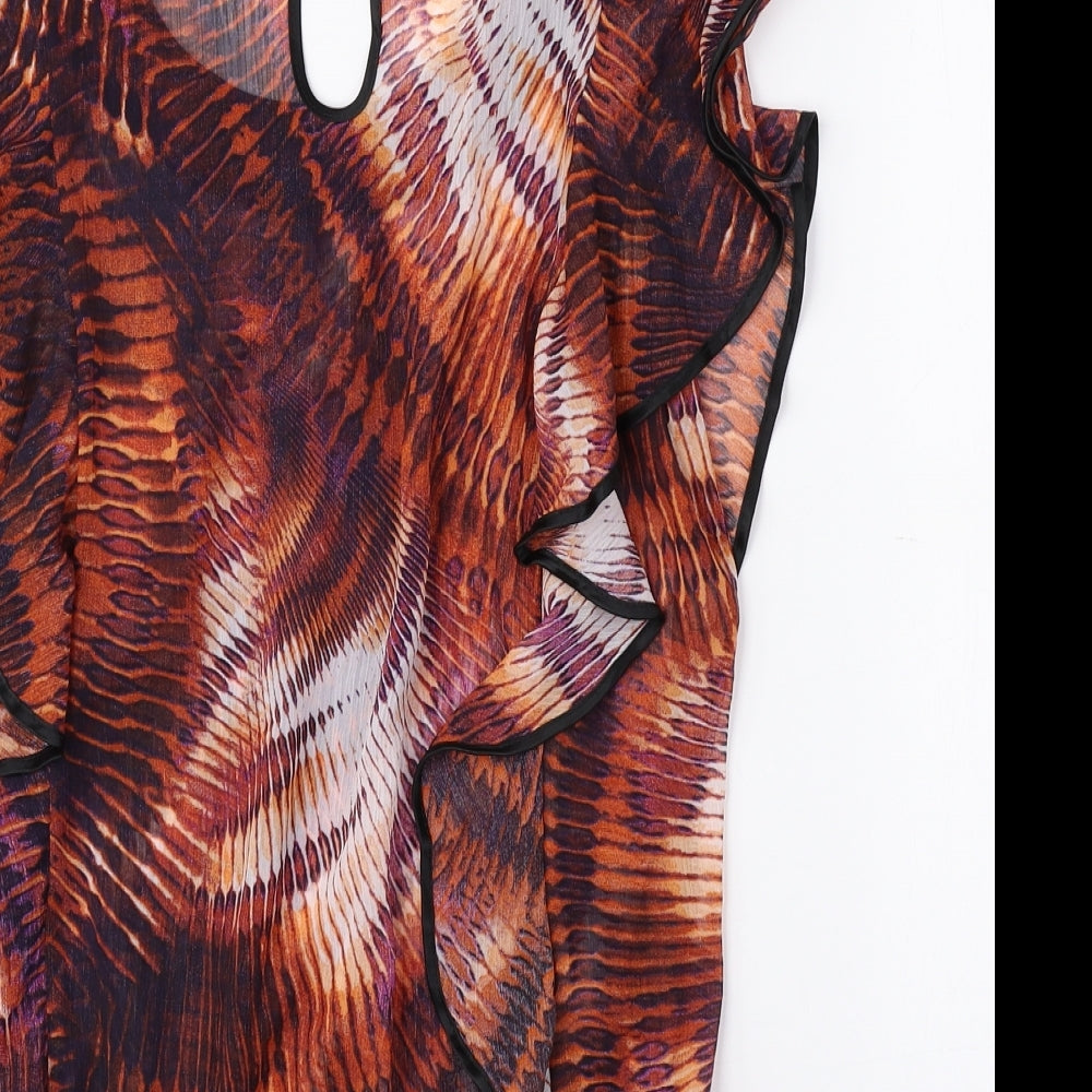 Julien Macdonald Womens Multicoloured Geometric Polyester Basic Blouse Size 12 Scoop Neck