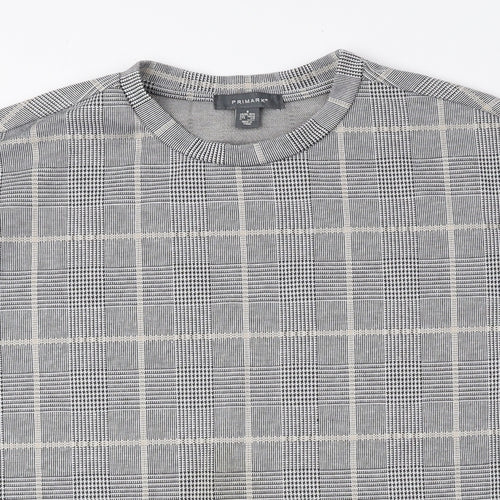 Primark Womens Grey Plaid Polyester Pullover Sweatshirt Size S Pullover