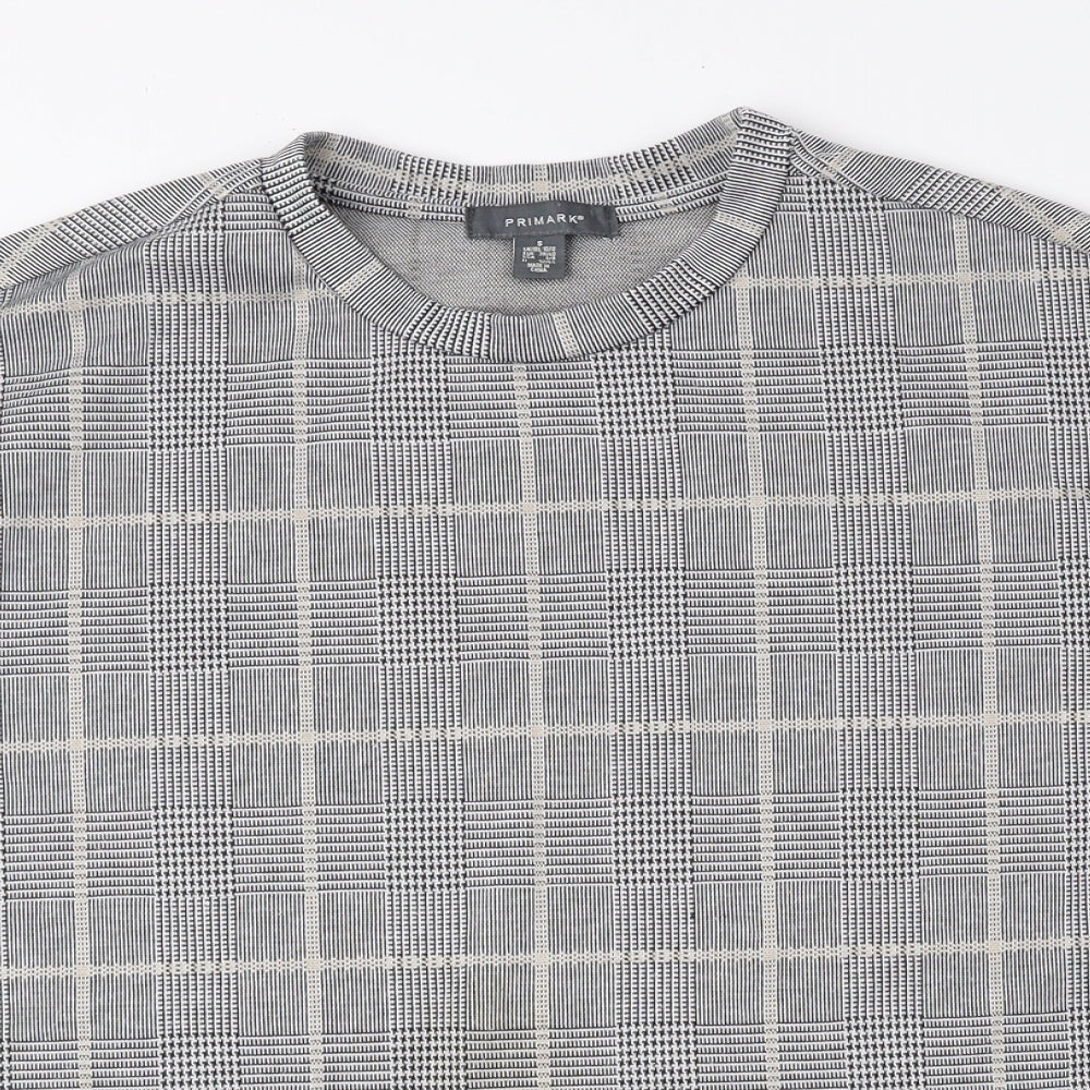 Primark Womens Grey Plaid Polyester Pullover Sweatshirt Size S Pullover