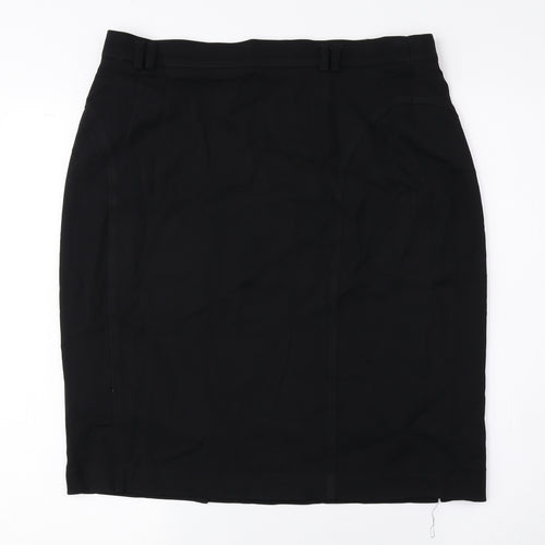 Gerry Weber Womens Black Polyester Straight & Pencil Skirt Size 16 Zip