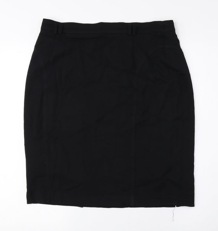 Gerry Weber Womens Black Polyester Straight & Pencil Skirt Size 16 Zip