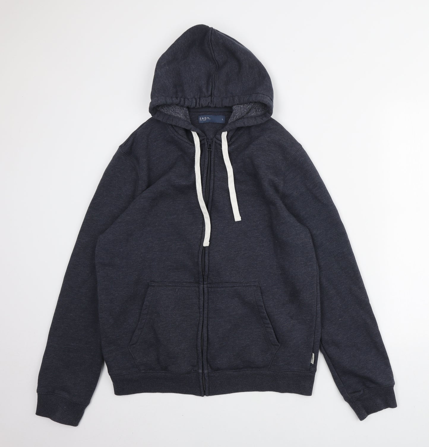 Matalan Mens Blue Cotton Full Zip Hoodie Size L